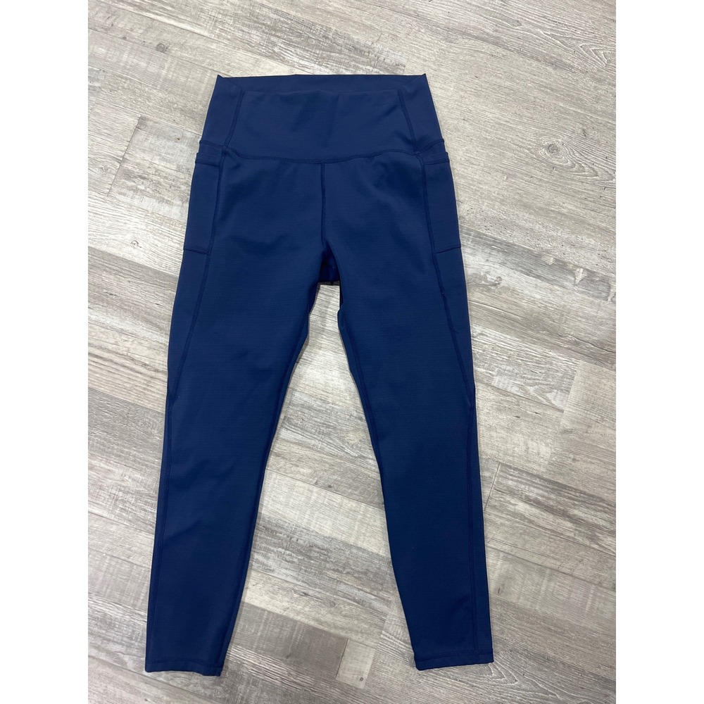 Born Primitive Women Navy Blue High Waisted Athletic Leggings with Pockets Large